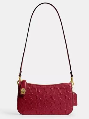 *NWT* COACH Penn Shoulder Bag In Signature Leather In Enamel Red